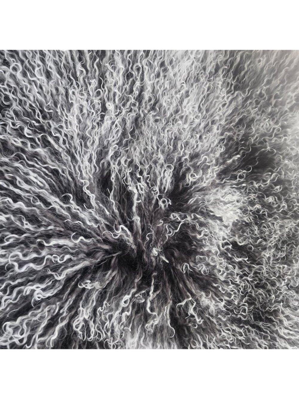 Luxury Mon Chateau Gray Tibetan Lamb Fur Throw Pillow Cover 18"x18"